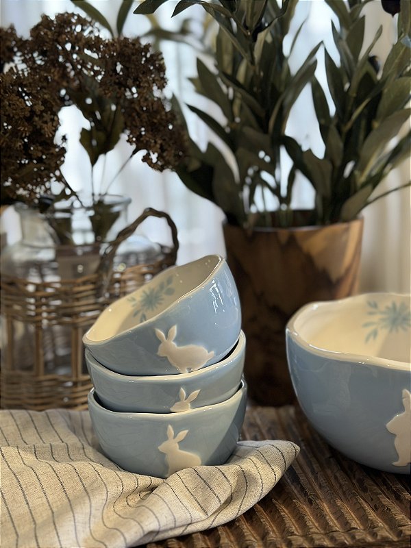 Bowl coelho azul pequeno
