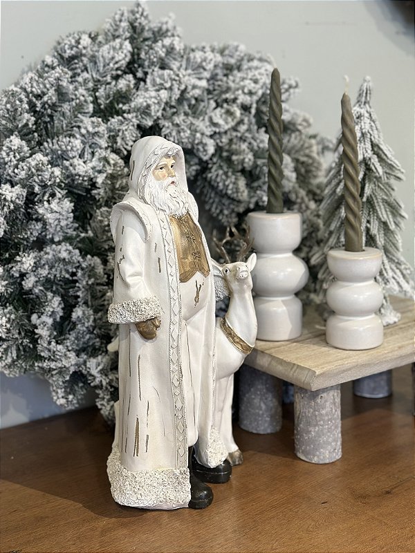 Papai noel com rena branco