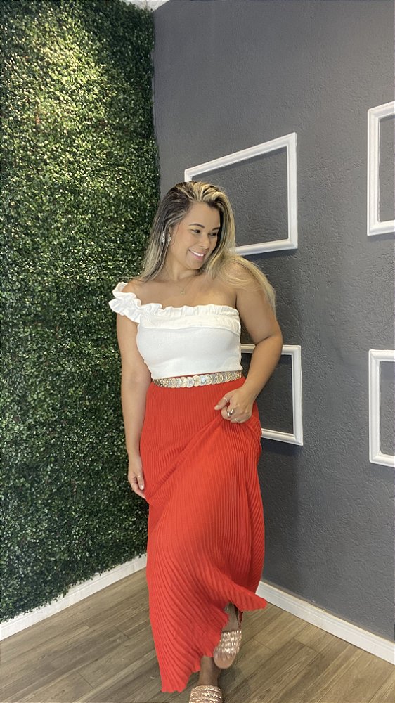 Saia plissada