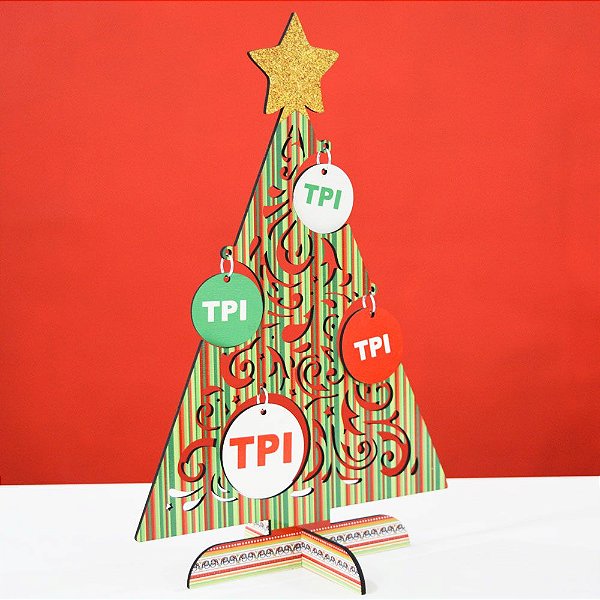Árvore de Natal 4 bolas A4 | MDF - TPI - Tudo Para Imprimir