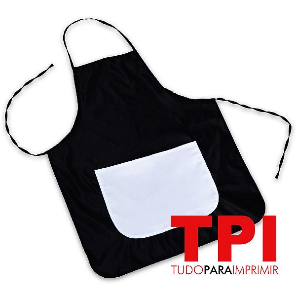 Avental Chef com Bolso Branco - TPI - Tudo Para Imprimir