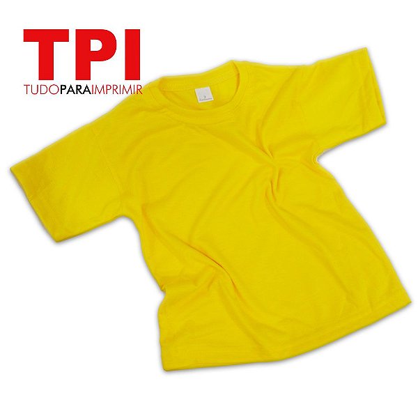 Camiseta Amarelo Infantil Poliéster