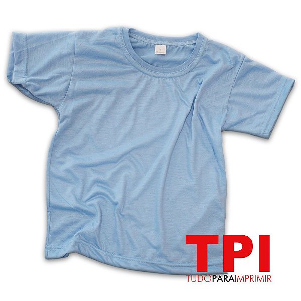 Camiseta Azul Celeste Infantil Poliéster