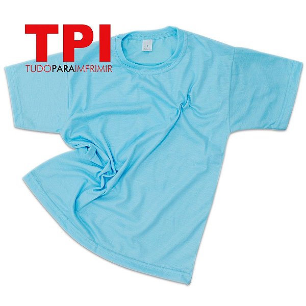 Camiseta Azul Turquesa Infantil Poliéster