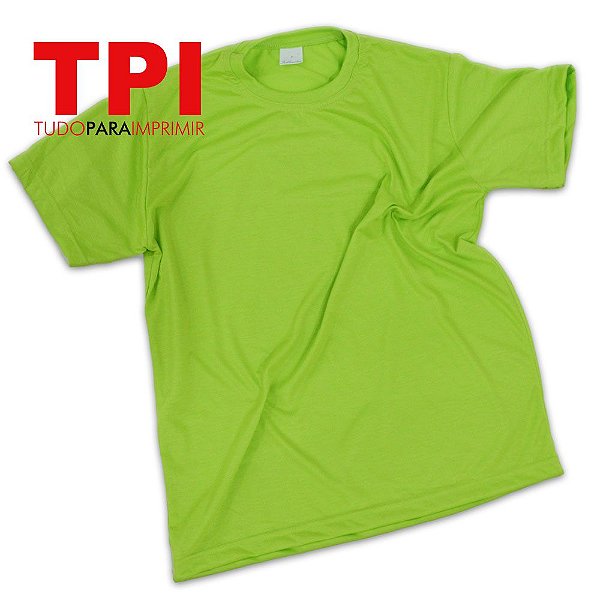 Camiseta Verde Limão Infantil Poliéster