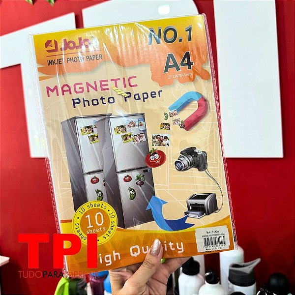 Papel Glossy com Magneto - Pronto para Imprimir | Pct com 10 folhas