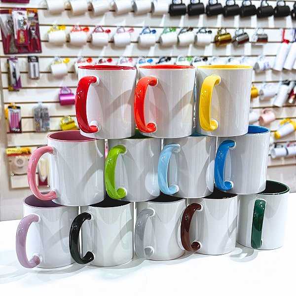 Caneca Alça e Interno Colorido JKB