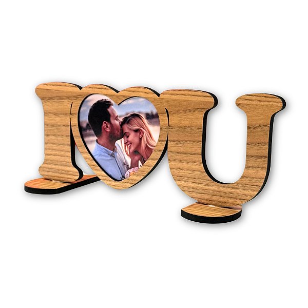 Porta Retrato "I Love U" em MDF para Sublimação - Ref 212