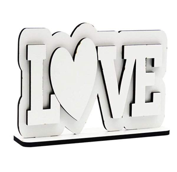 Porta Retrato Love 3D Horizontal – MDF 3mm para Sublimação - Ref 619