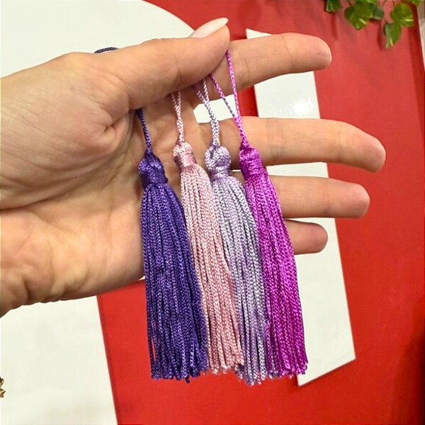 Tassel Pingente 7cm - Tons de Roxo - Unidade