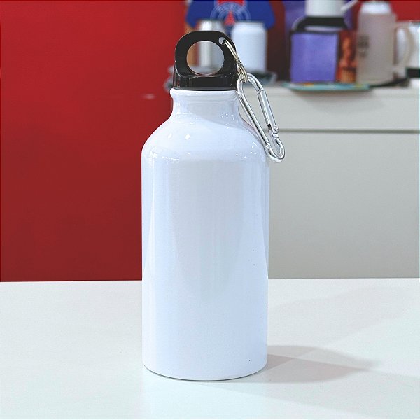 Squeeze Garrafa de Alumínio Branca com Mosquetão 400ml – Jojo