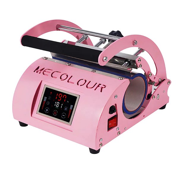 Prensa Térmica Cilíndrica Mecolour MM-0294 – Edição Rosa