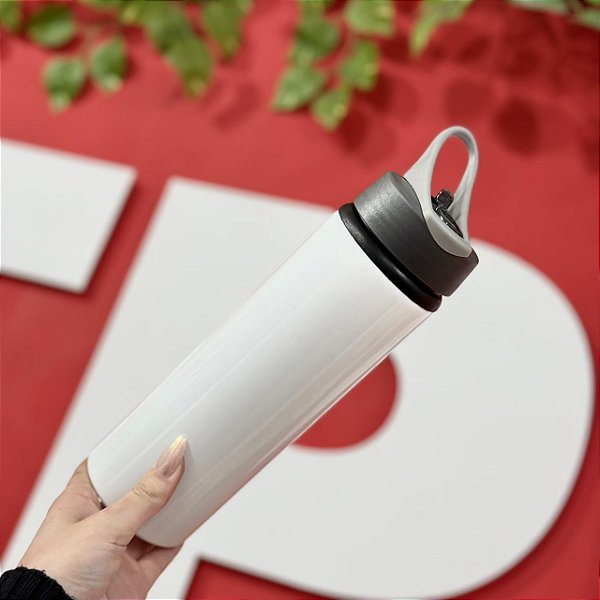 Garrafa Branca Alumínio com Alça - 750ml  | JOJO - Ref. 2235