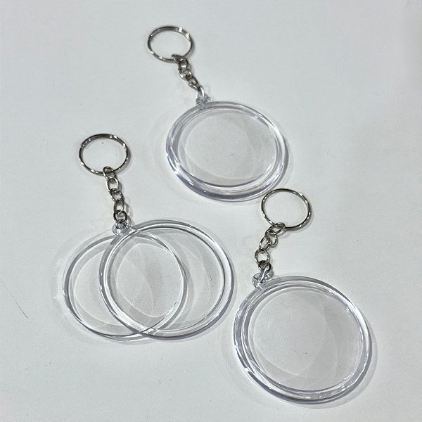 Chaveiro Foto Fácil Acrílico Redondo | Pct com 10 un