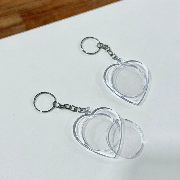 Chaveiro Foto Fácil Coração | Pct c/ 10