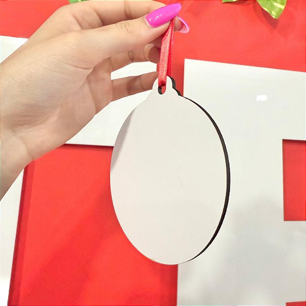 Pingente Bola de Natal Mdf - Pct com 3