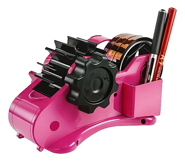 Dispensador de Fita Térmica Rosa com Corte Múltiplo