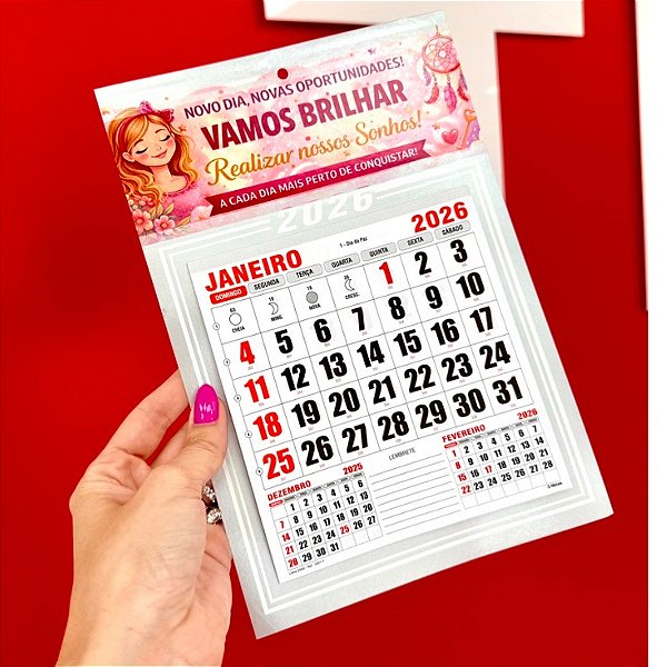 Calendário de Parede Sublimável Pequeno