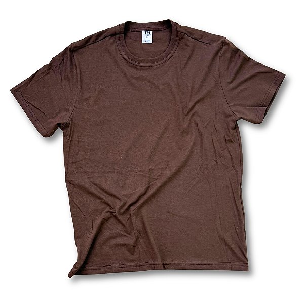 Camiseta Algodão Marrom Adulto