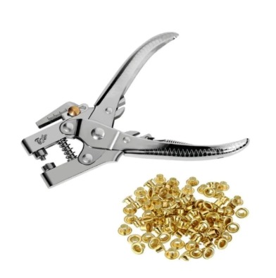 Alicate Furador e Aplicador  de Ilhós com 100 Ilhós  - ESP