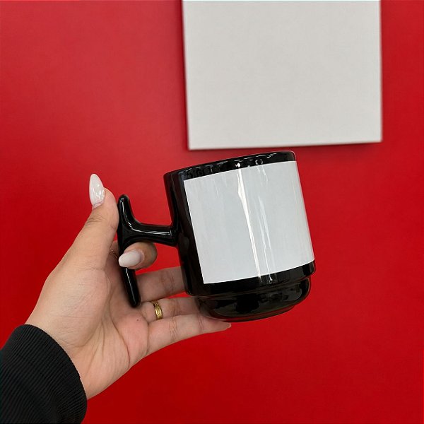 Caneca Majestic com Tarja  325ml – Elegância, Qualidade e Versatilidade para Sublimação