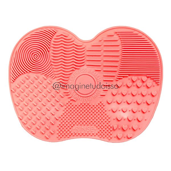 Tapete de Silicone para Lavar Pincéis (cor coral)