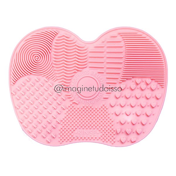 Tapete de Silicone para Lavar Pincéis (cor rosa)