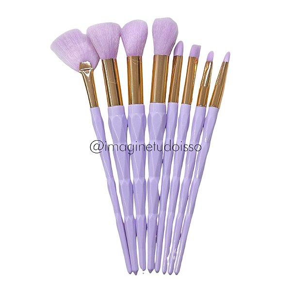 Kit com 8 Pincéis (cor lilás)