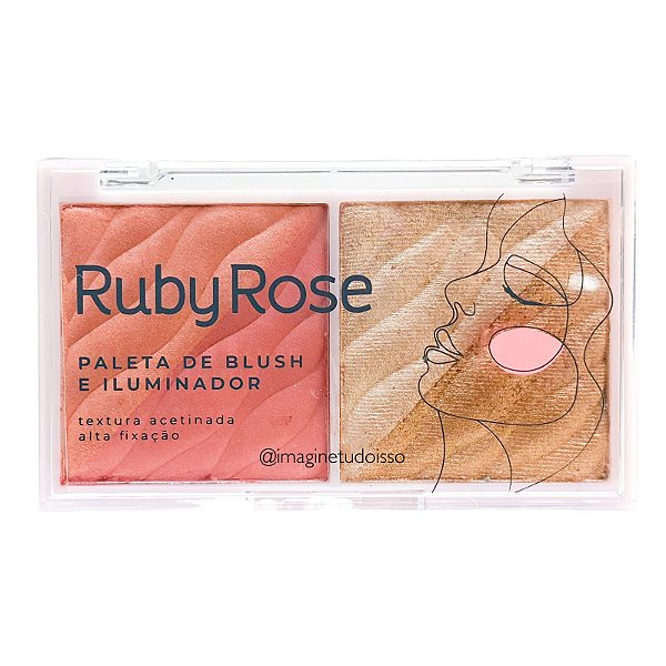 Paleta de Blush e Iluminador Passion - Ruby Rose