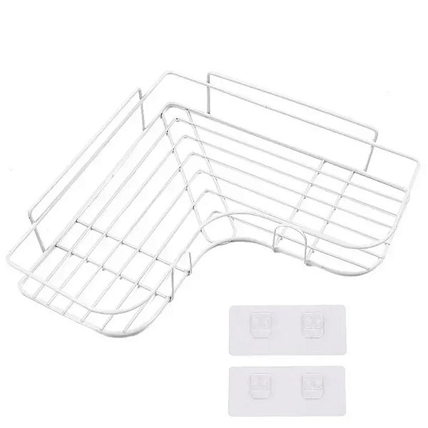 Suporte Cantoneira de Metal Adesivo (branco)