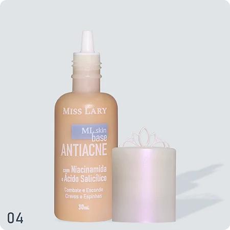 Base Antiacne com Niacinamida e Ácido Salicílico (COR 04) - Miss Lary