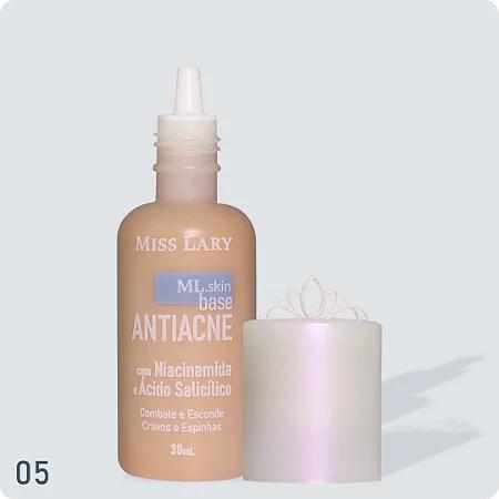 Base Antiacne com Niacinamida e Ácido Salicílico (COR 05) - Miss Lary