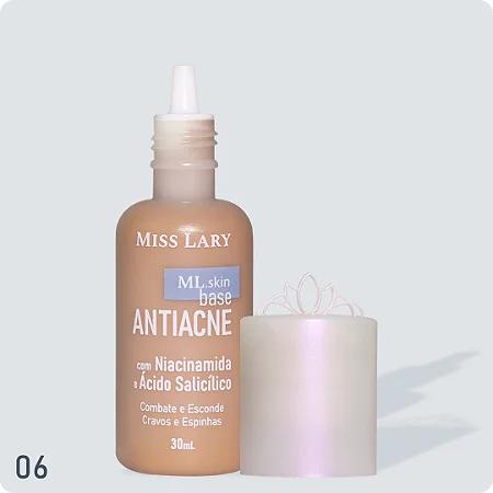 Base Antiacne com Niacinamida e Ácido Salicílico (COR 06) - Miss Lary