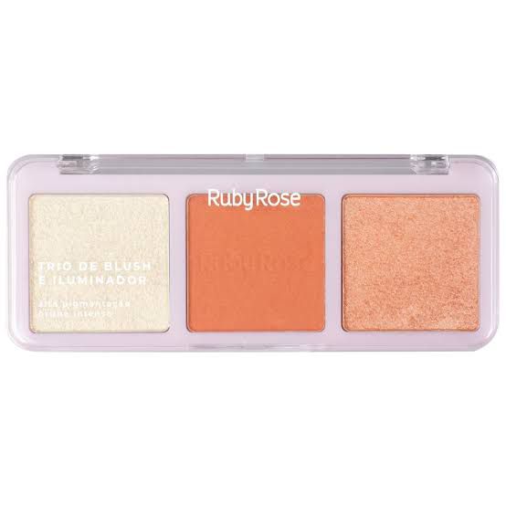 Trio de Blush e Iluminador (COR HL70 B20 BH10) - Ruby Rose