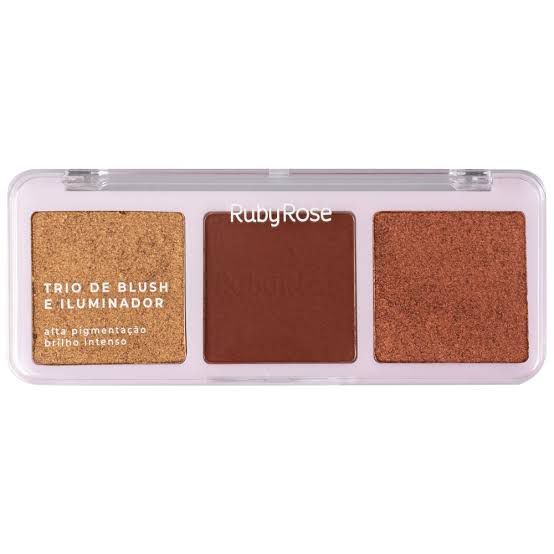 Trio de Blush e Iluminador (COR HL90 B30 BH20) - Ruby Rose