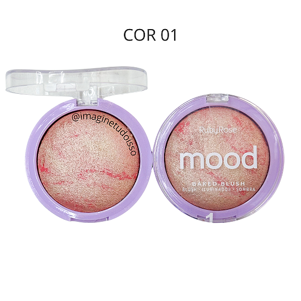Blush Baked (Blush, Iluminador, Sombra) Mood COR 01 - Ruby Rose