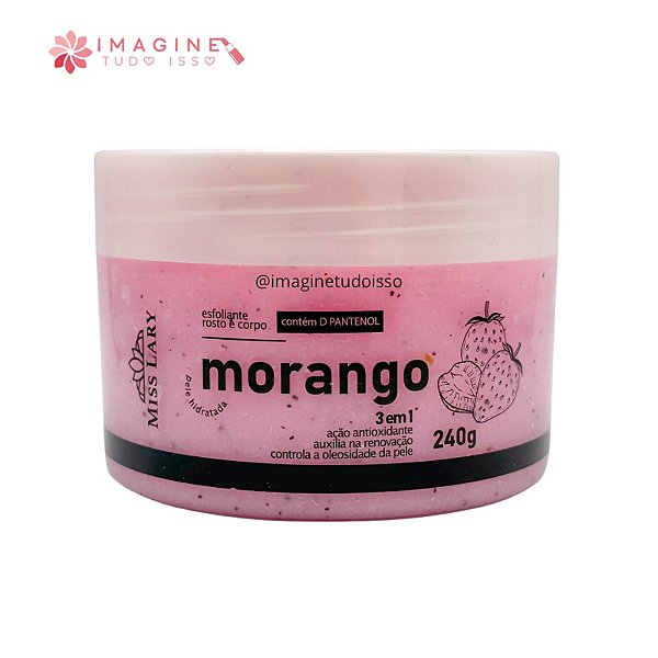 Esfoliante Corpo e Rosto Morango - Miss Lary