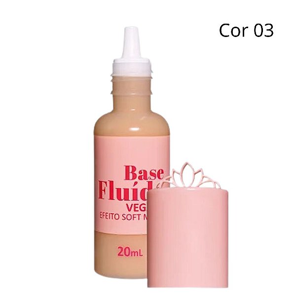 Base Fluída Vegana Efeito Soft Matte (COR 03) - Miss Lary