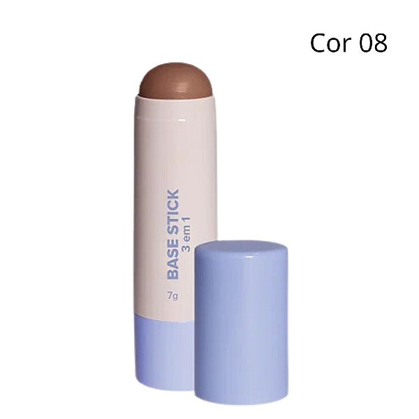Base Stick 3 em 1 Corretivo, Contorno e Base (COR 08) - Miss Lary