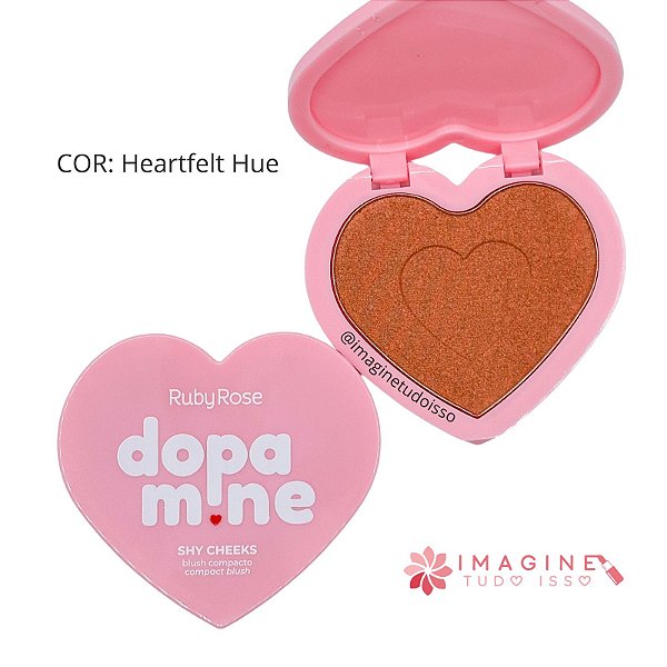 Blush Compacto Shy Cheeks Dopamine (COR: Heartfelt Hue) - Ruby Rose