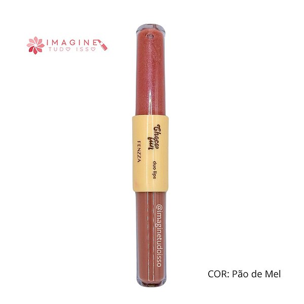 Duo Lips Batom + Gloss Choco Fun (COR Pão de Mel) - Fenzza