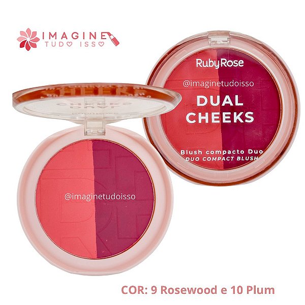 Blush Compacto Duo Dual Cheeks (COR 9 Rosewood e 10 Plum) - Ruby Rose