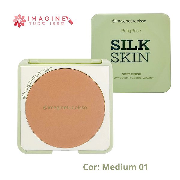 Pó Compacto Soft Finish Silk Skin (COR Medium 01) - Ruby Rose