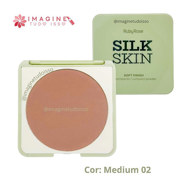 Pó Compacto Soft Finish Silk Skin (COR Medium 02) - Ruby Rose