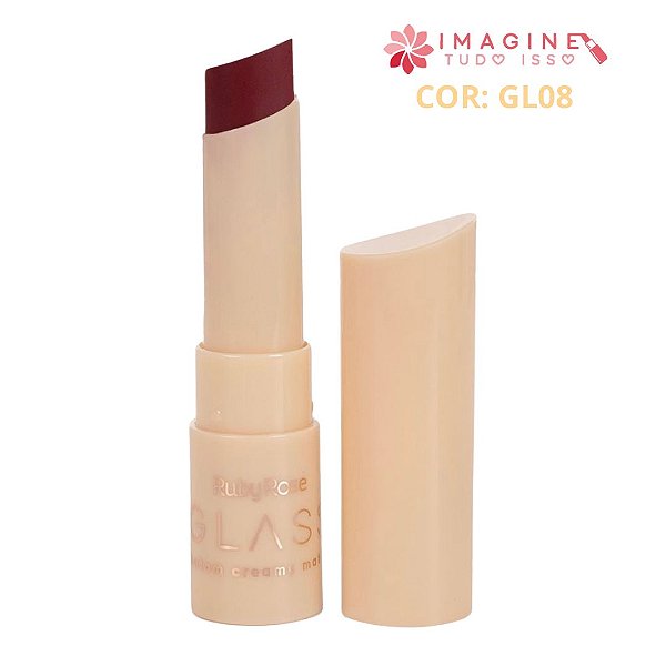 Batom Creamy Matte Glass (COR GL08) - Ruby Rose