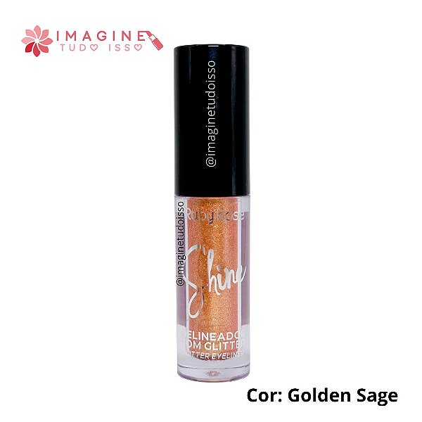 Delineador Com Glittler Shine (COR - Golden Sage) - Ruby Rose