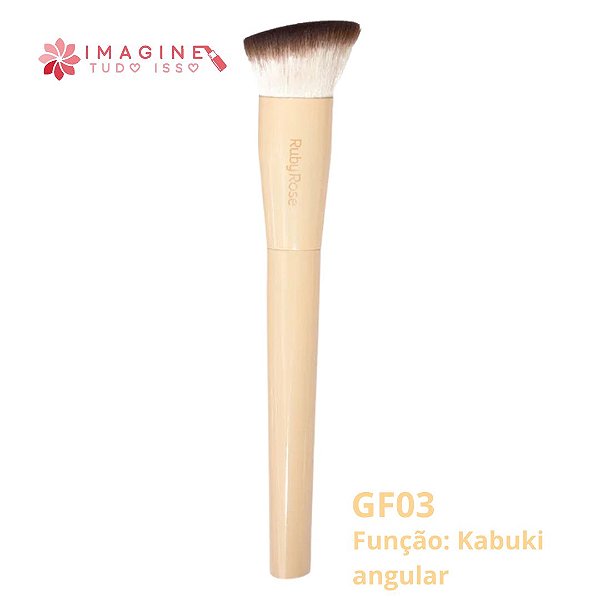 Pincel Kabuki Angular Glass (GF3) - Ruby Rose