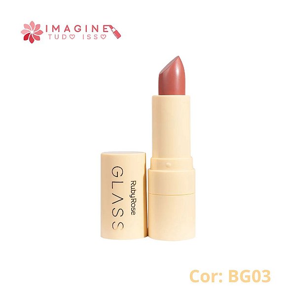 Batom Velvety Glass (COR BG03) - Ruby Rose