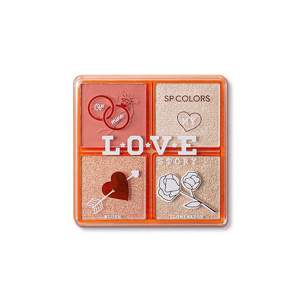 Paleta de Blush e Iluminador My Love Story (COR A) - SP Colors