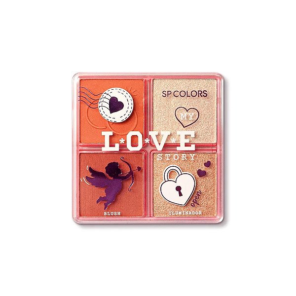 Paleta de Blush e Iluminador My Love Story (COR B) - SP Colors